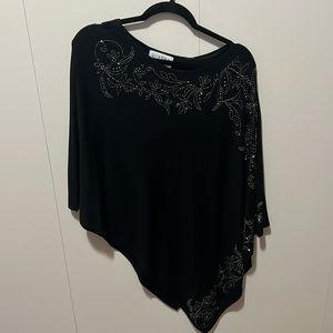 Joseph Ribkoff Beaded Poncho Top Size M